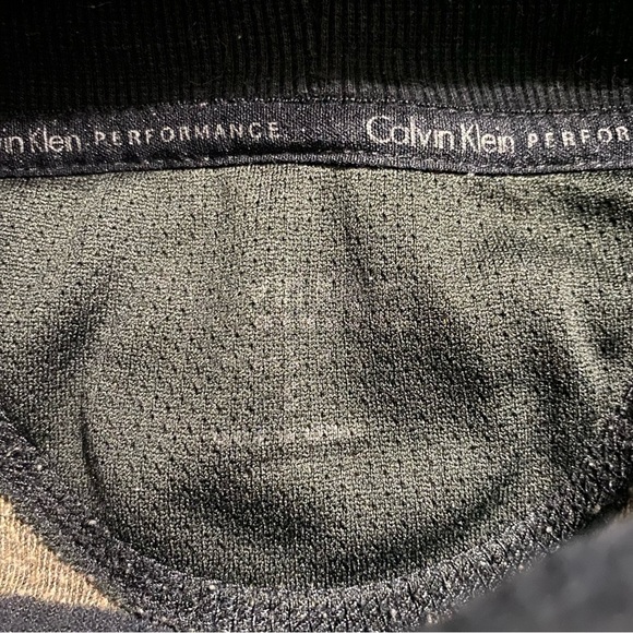 Calvin Klein Performance Black Tan Striped Velour Cowl Neck Sweater - Picture 6 of 7